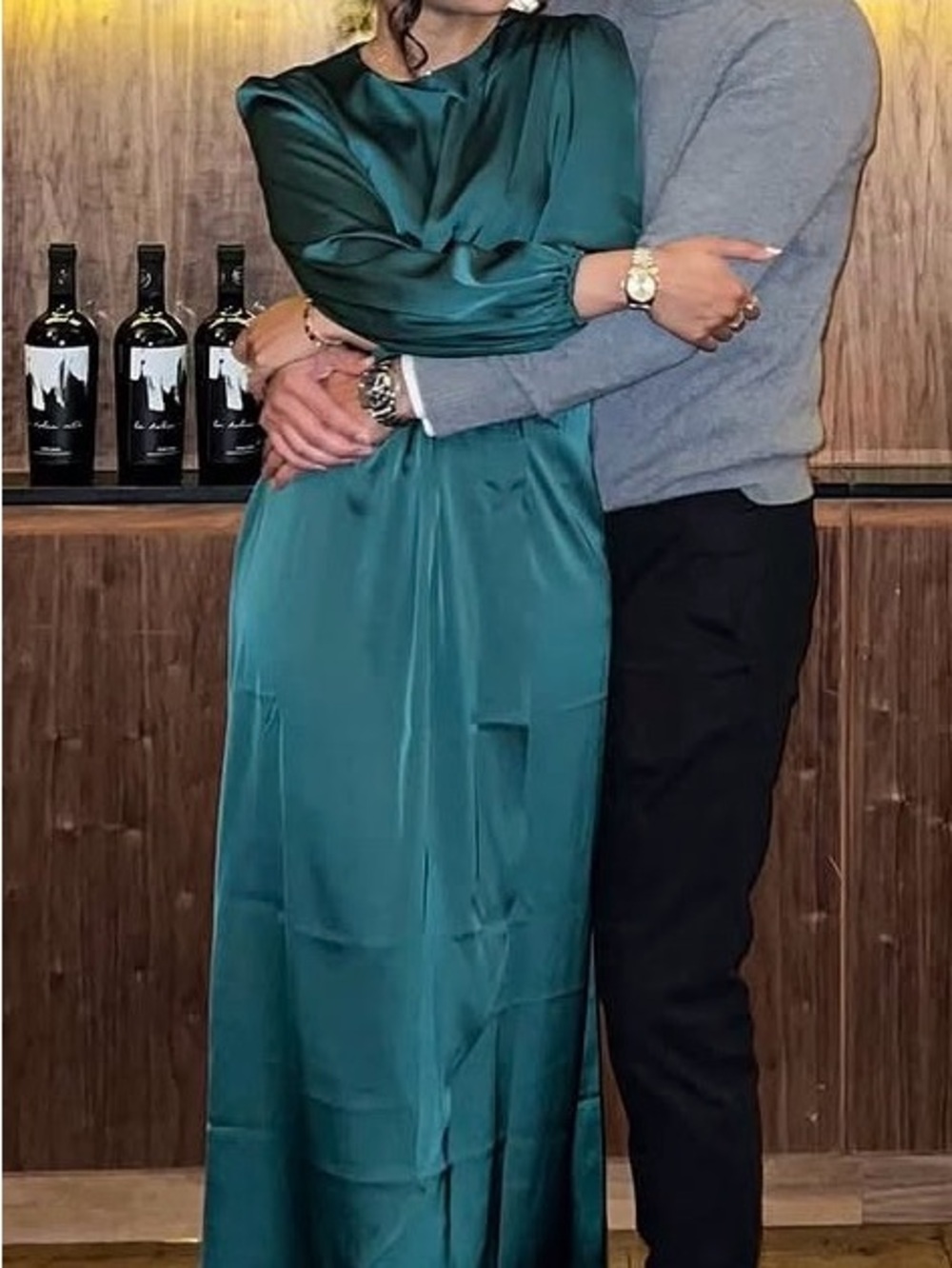 Elegant Emerald Satin Maxi Dress